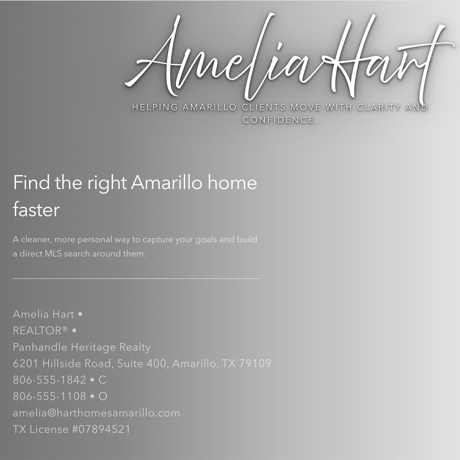 Amelia Hart HomeHeading page